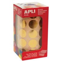 Apli Kids stickers op rol, cirkel diameter 20 mm, 1770 stuks, metallic goud - thumbnail