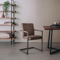 Tower Living Eetkamerstoel 'Rocca', kleur bruin - thumbnail