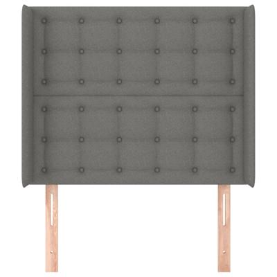 Hoofdbord met randen 163x16x78/88 cm stof donkergrijs