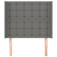 Hoofdbord met randen 203x16x78/88 cm stof donkergrijs - thumbnail