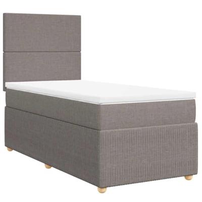 Boxspring met matras stof taupe 90x200 cm Boxspring met matras stof taupe 90x200 cm