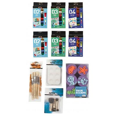 A Color acrylverf en kwasten A Color acrylverf en kwasten