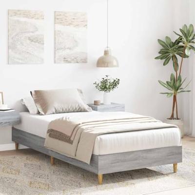 Bedframe zonder matras 100x200 cm spaanplaat grijs sonoma