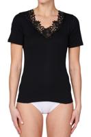 Toker Dames Hemd kant, korte mouw 206/1 - 100% katoenen ondershirt met kant - T-shirt - thumbnail