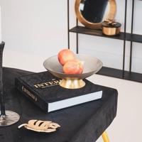 Schaal op voet glas smokey - thumbnail