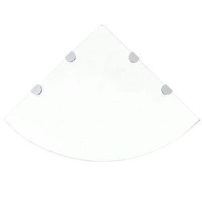 VidaXL Hoekschap met chromen dragers transparant 45x45 cm glas VidaXL Hoekschap met chromen dragers transparant 45x45 cm glas