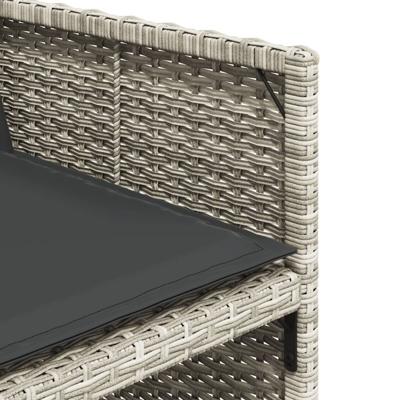 9-delige Tuinset met kussens poly rattan lichtgrijs - thumbnail