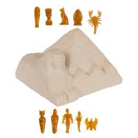 Opgravingsset mummie - 10 mummies - 8 x 9,5 cm - met hamer en borstel - thumbnail