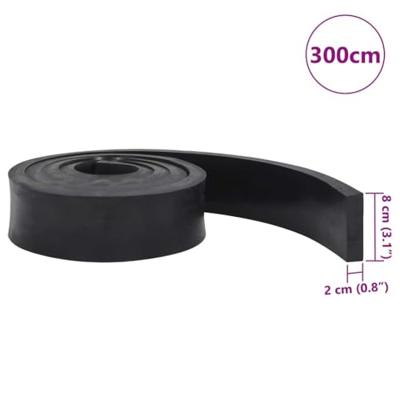 VidaXL Rubberen rand voor sneeuwploeg 300x8x2 cm zwart