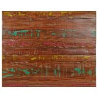 Tafelblad rechthoekig 100x80x2,5 cm massief gerecycled hout - thumbnail