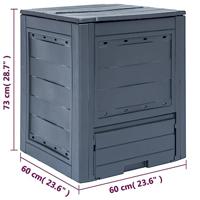 VidaXL Compostbak 260 l 60x60x73cm grijs - thumbnail