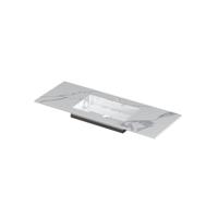 INK Post Wastafel Keramische Slab Envelop Bak Midden met 1 Kraangat - 1200x450x10 mm - Statuario Glans - thumbnail