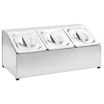 Gastronormbakkenhouder met 3 GN 1/6 bakken roestvrij staal Gastronormbakkenhouder met 3 GN 1/6 bakken roestvrij staal