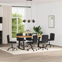 Eetkamerstoelen 6 st kunstleer zwart - thumbnail