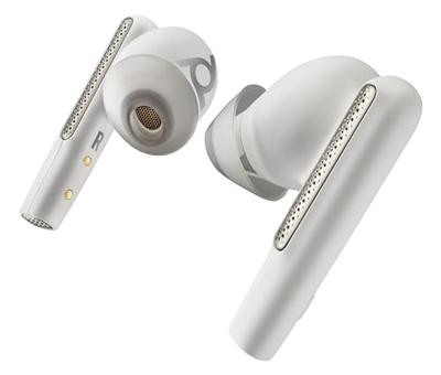 Poly Voyager Free 60 echte draadloze oordopjes - ruisonderdrukkende microfoons voor duidelijke gesprekken - actieve ruisonderdrukking (ANC) - draagbare oplaadcase - compatibel met iPhone, Android, pc/Mac, zoom, teams - wit