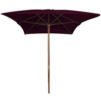 VidaXL Parasol met houten paal 200x300 cm bordeauxrood - thumbnail