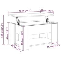 Salontafel 79x49x41 cm bewerkt hout artisanaal eikenkleur - thumbnail