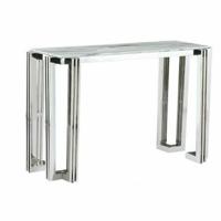 Wandtafel DKD Home Decor Kristal Zilverkleurig Staal Wit 120 x 45 x 78 cm - thumbnail