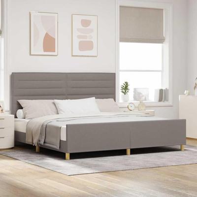 Bedframe met hoofdeinde Taupe 200 x 200 cm Stof