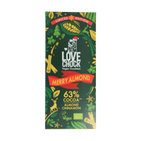Lovechock Merry almond 63% bio 70 Gram - thumbnail