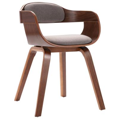 VidaXL Eetkamerstoel gebogen hout en stof taupe