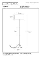 Lucide TONDO - Vloerlamp - Ø 38 cm - 1xE27 - Mat Goud / Messing - thumbnail