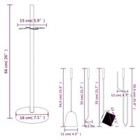 5-delige Haardset 18x66 cm staal - thumbnail