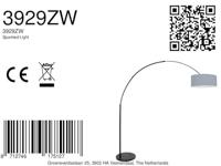 Steinhauer BooglampSparkled light zwart met lichtblauwe kap - 3929ZW - thumbnail