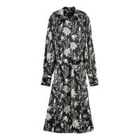 Scotch & Soda gebloemde satijnen blousejurk zwart/ gebroken wit - thumbnail