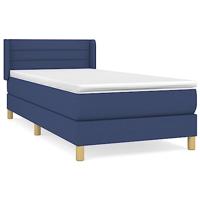 Boxspring met matras stof blauw 100x200 cm - thumbnail