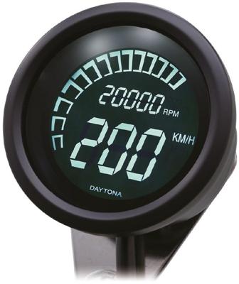 DAYTONA Snelheidsmeter "velona 60 dark twin". speedometer velona twin s 60mm 399km/h