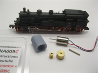 micromotor NA009C motor ombouwset voor Arnold DB DR DRG BR 78, SNCF 232 TC, KPEV T 18 - thumbnail