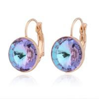 LGT JWLS Oorbellen Dames met Multicolor Glassteen en Rosegoudkleurige Laagje - thumbnail