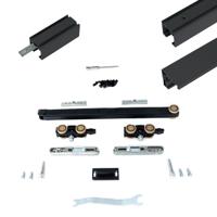 Xperta set 6m rail - Zwart - vloerplint - Enkele deur - Dubbel soft - inbouw manual fix - thumbnail