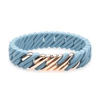 Armband Dames TheRubz Siliconen Roestvrij staal Staal/Siliconen Kleur Blauw Afmeting 15 mm x 19 cm - thumbnail