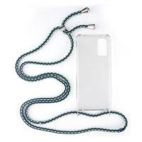 Shop4 - Samsung Galaxy S20 Hoesje - Zachte Back Case met Koord Multi Groen - thumbnail