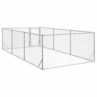 Hondenkennel voor buiten met deur 2x4x1 m gegalvaniseerd staal - thumbnail