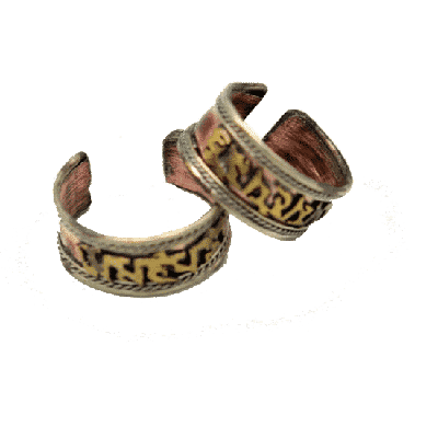 Ring Tibet met Om Mani Pad Me Hum Koperkleurig (1 cm)