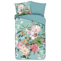 Descanso Dekbedovertrek "bloemen" - Multi - (140x200/220 cm) - Biologisch Katoen satijn - thumbnail