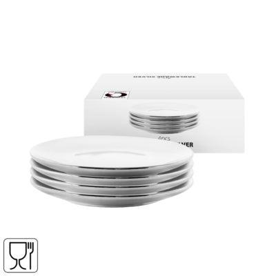 Vtwonen bord zilverkleurig 12 cm set van 4 | 6 stuks
