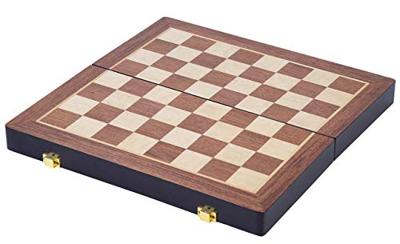 Engelhart Essenhouten schaakspel opklapbaar - 38,5x38,5x5,8cm Engelhart Essenhouten schaakspel opklapbaar - 38,5x38,5x5,8cm