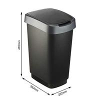 Rotho twist afvalbak 25l dark silver - thumbnail