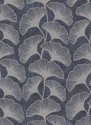 Dutch Wallcoverings Behang Carat Deluxe Bloem Zwart/Zilver 10064-37