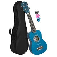 Cascha HH 3962 sopraan ukelele blauw met tas en plectra - thumbnail