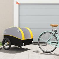 Fietstrailer 45 kg ijzer zwart en geel - thumbnail