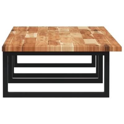 Badkamer wandschap staal en massief acaciahout