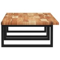 Badkamer wandschap staal en massief acaciahout - thumbnail