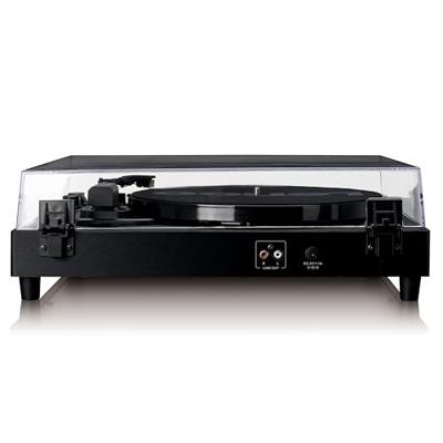 Houten platenspeler met ingebouwde speakers en Bluetooth®