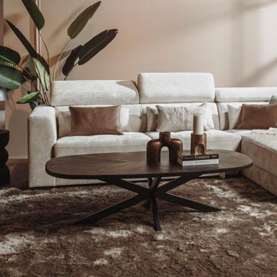Tower Living Deens Ovale Salontafel 'Silvi' Mangohout, 130 x 70cm, kleur Zwart
