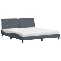 Bed met matras fluweel donkergrijs 200x200 cm - thumbnail